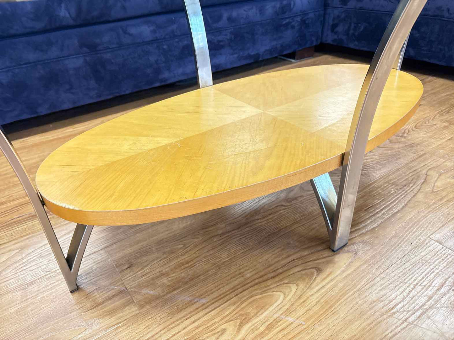 Oval Glass Top Cocktail Table