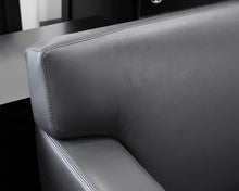 Lee Industries Two-Cushion Gray Leather Couch