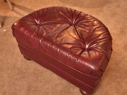 Bradington Young Reclining Back 'Burgundy Wine' Tufted Leather  Chair & Ottoman