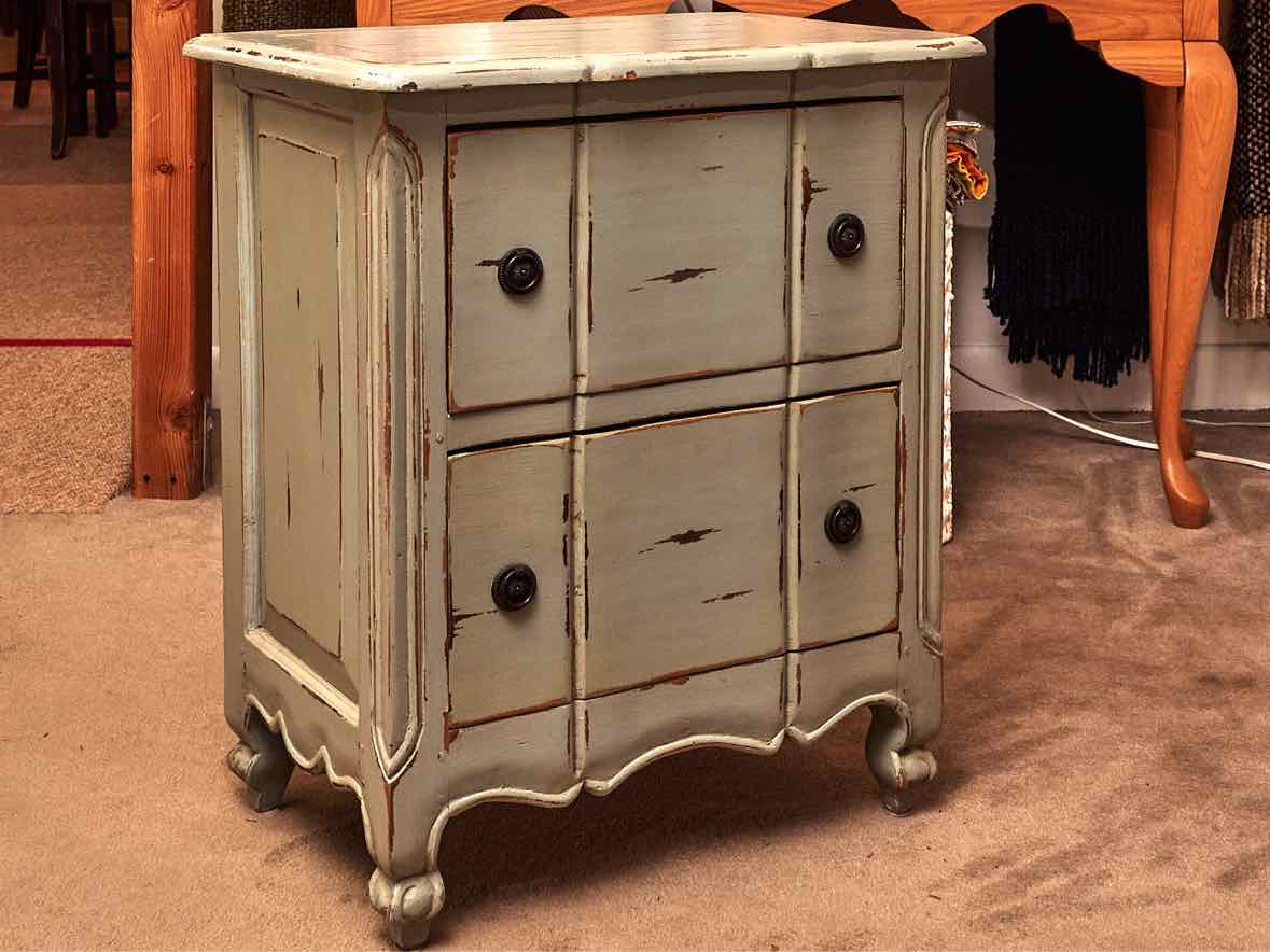 'Blue Sage'' Distressed Finish 2 Drawer Accent Chest