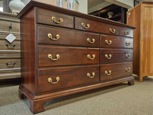 Solid Wood Nine Draw Dresser in Mahogany Finish