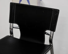 Set of Three Black Faux Leather Counter Stools