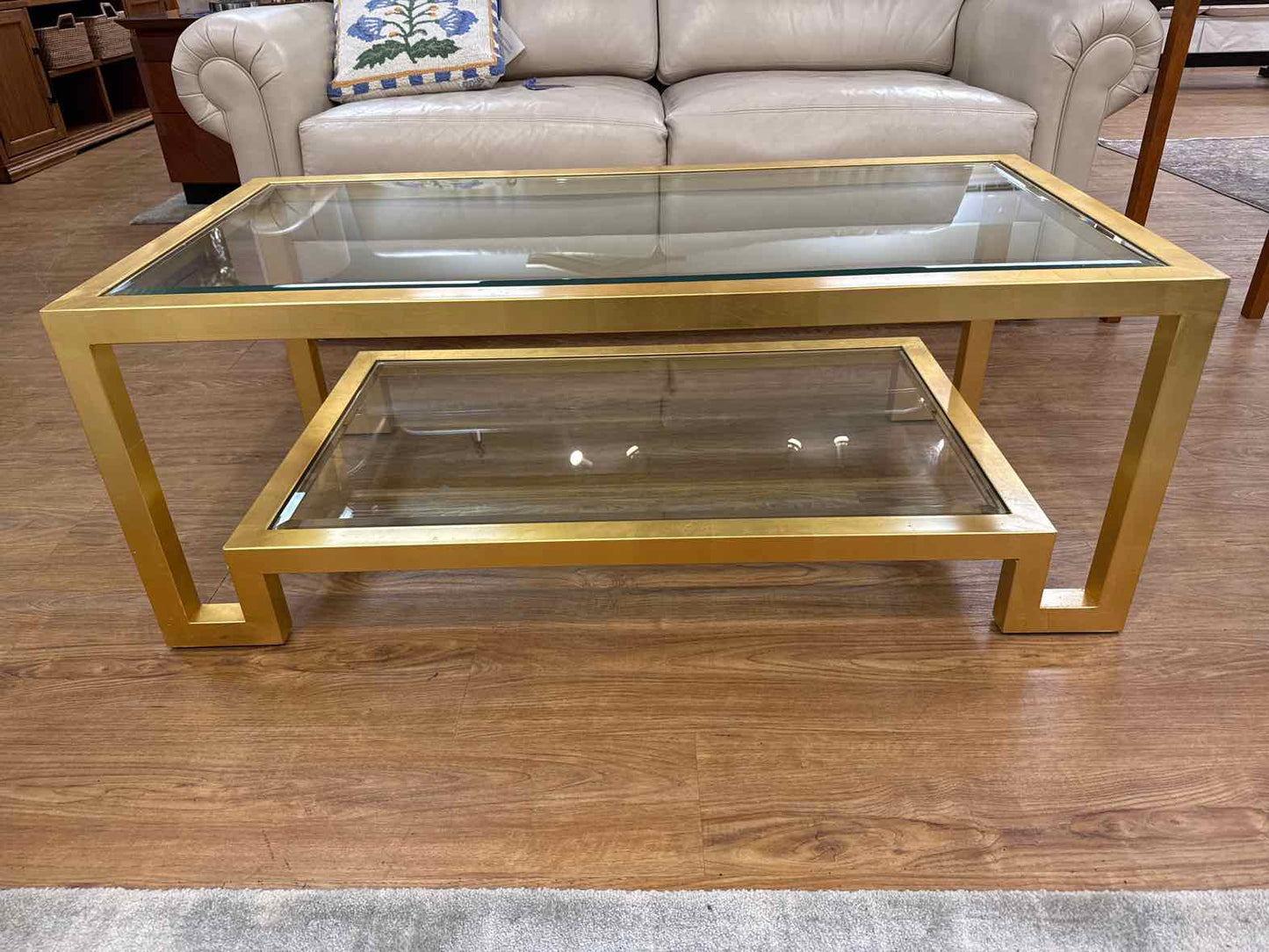 Worlds Away 'Winston' Gold Cocktail Table
