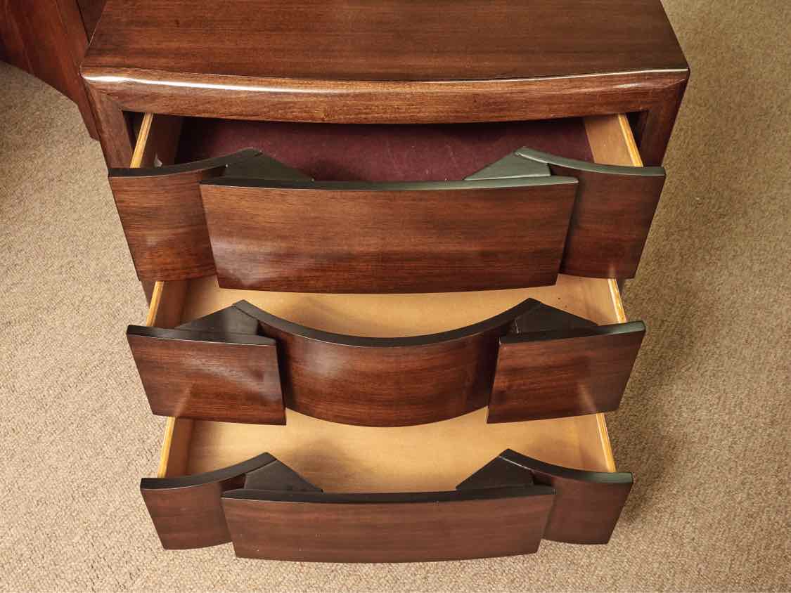 Pair of  Magnussen Espresso Finish 3 Drawer Nightstands