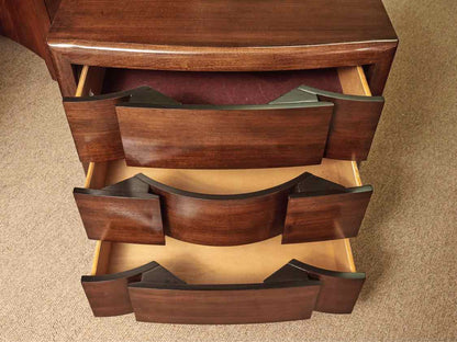 Pair of  Magnussen Espresso Finish 3 Drawer Nightstands