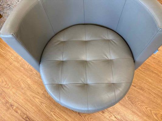 Cellini Barrel Swivel Leather Chair