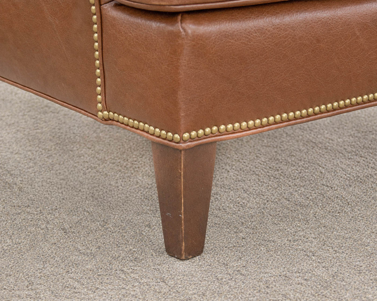 Pair of MG+BW Chocolate Leather Wingback Chairs