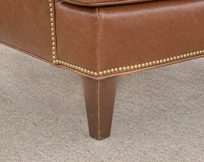 Pair of MG+BW Chocolate Leather Wingback Chairs