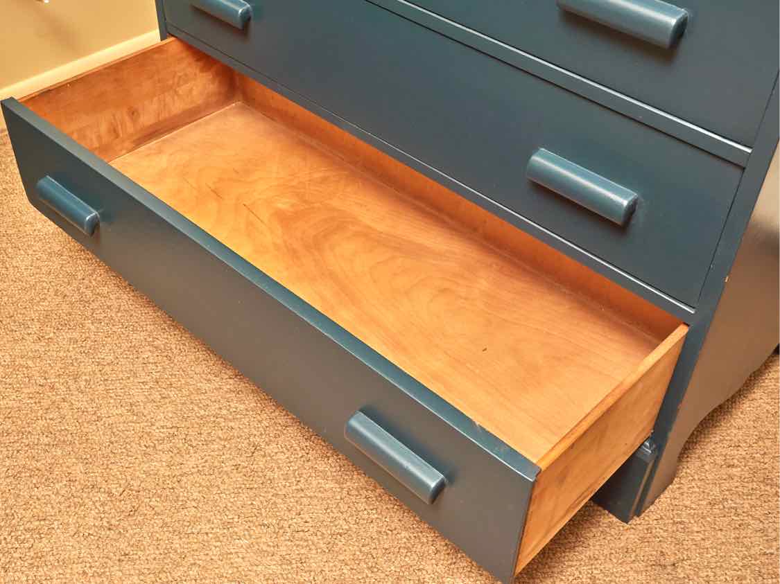 Rock Maple 4 Drawer Chest In Custom Finish 'Midnight Ocean'