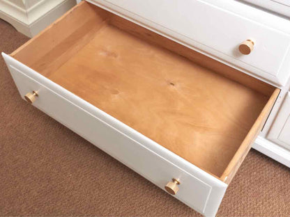 Sterling House Arctic White Finish 10 Drawer Dresser with Gold Finish Knobs