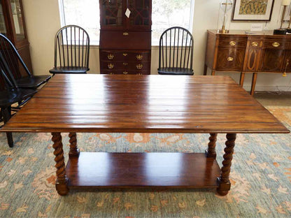 Jacobean Elm Twist Leg Dining Table with Drop Leaves