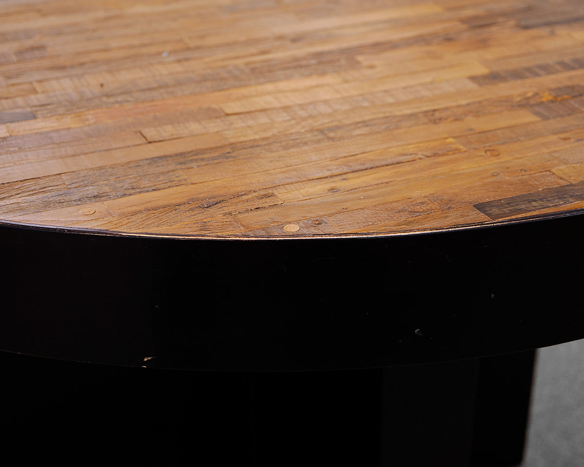 Round Wood Top Dining Table With Metal Base