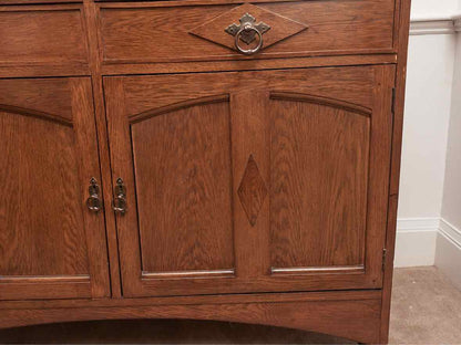 Oak Sideboard with 2 Drawers & 2 Doors with Mirror with Columns