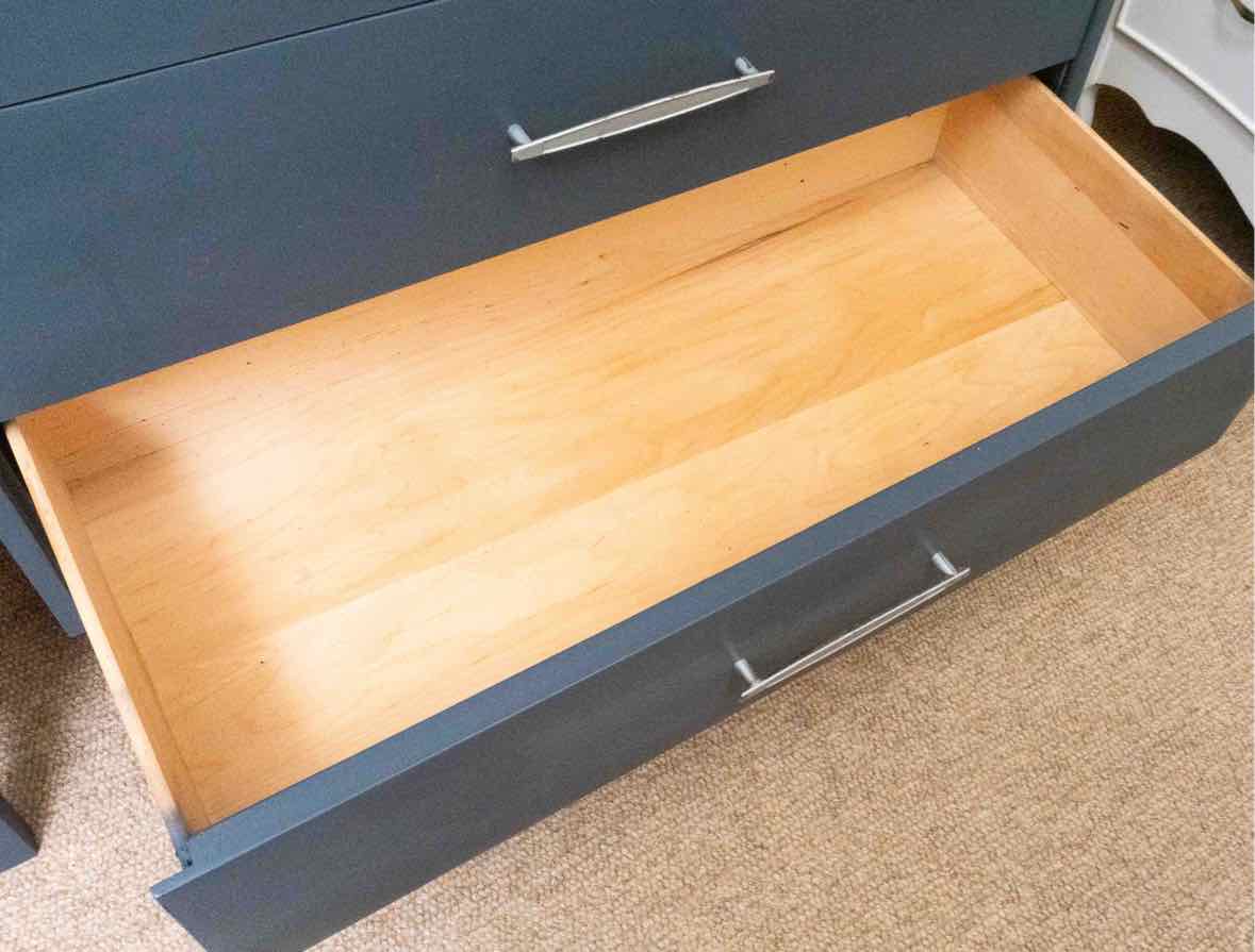 Hudson Bay Blue Finish MCM Style 5 Drawer Chest