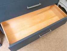 Hudson Bay Blue Finish MCM Style 5 Drawer Chest