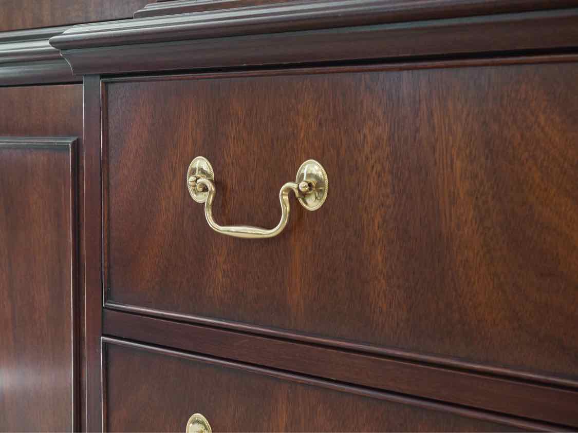 Henkel Harris Banded Mahogany Breakfront