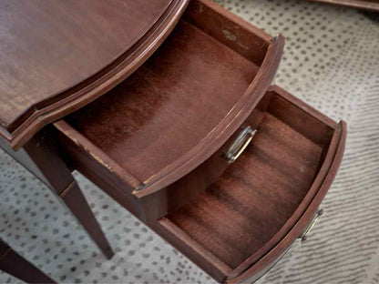 Pair of Solid Mahogany Two Drawer Side Tables