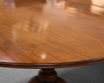 19th Century Regency Antique Double Pedestal Dining Table in Walnut with Leaf