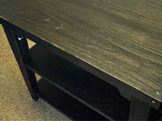 Pair of Weathered Black Side Tables
