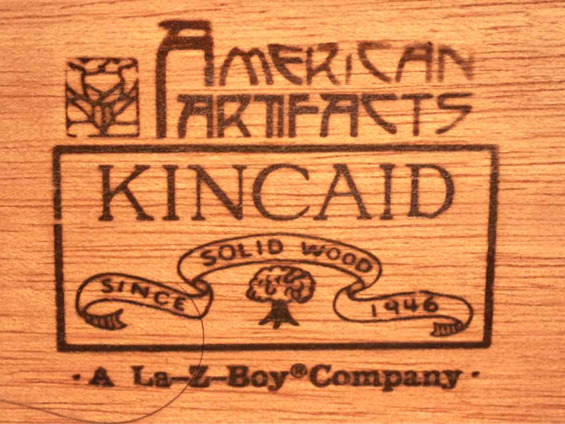 Kincaid Cherry Mission Style 4 Drawer 2 Door Leaded Glass Accent   Dresser