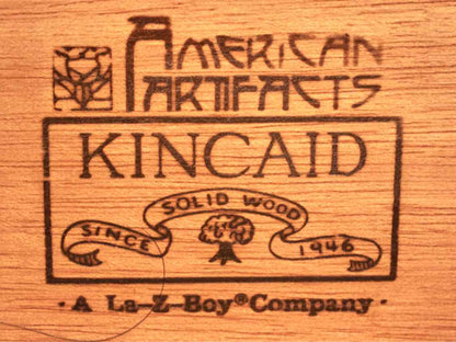 Kincaid Cherry Mission Style 4 Drawer 2 Door Leaded Glass Accent   Dresser