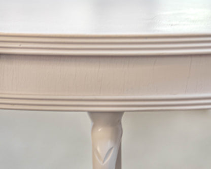 Italian Made White Finish Side Table with Swan Head Accent