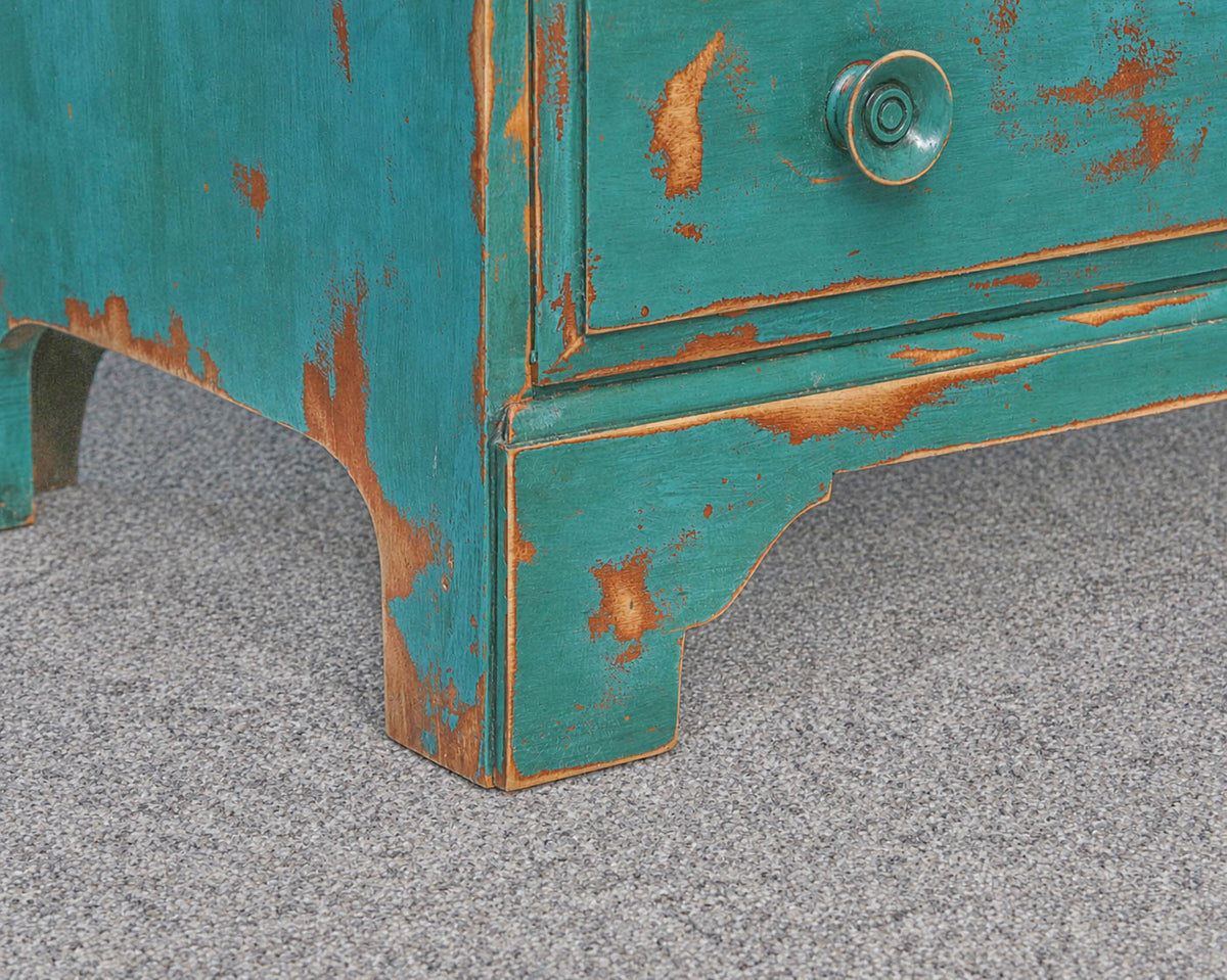 Four Drawer Dresser in Distressed Turquoise Finish