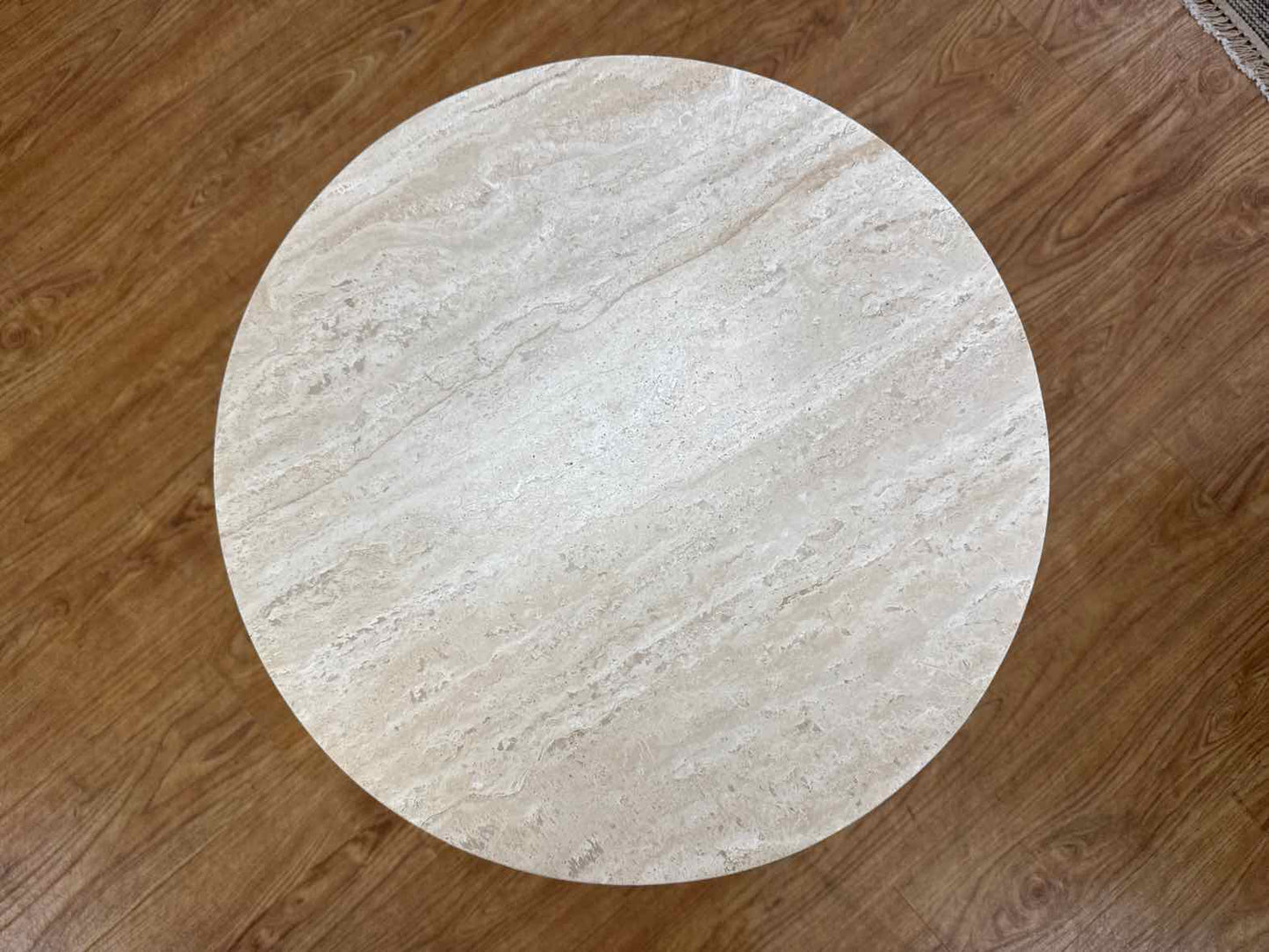 Crate & Barrel 'Vernet' Travertine Cane End Table