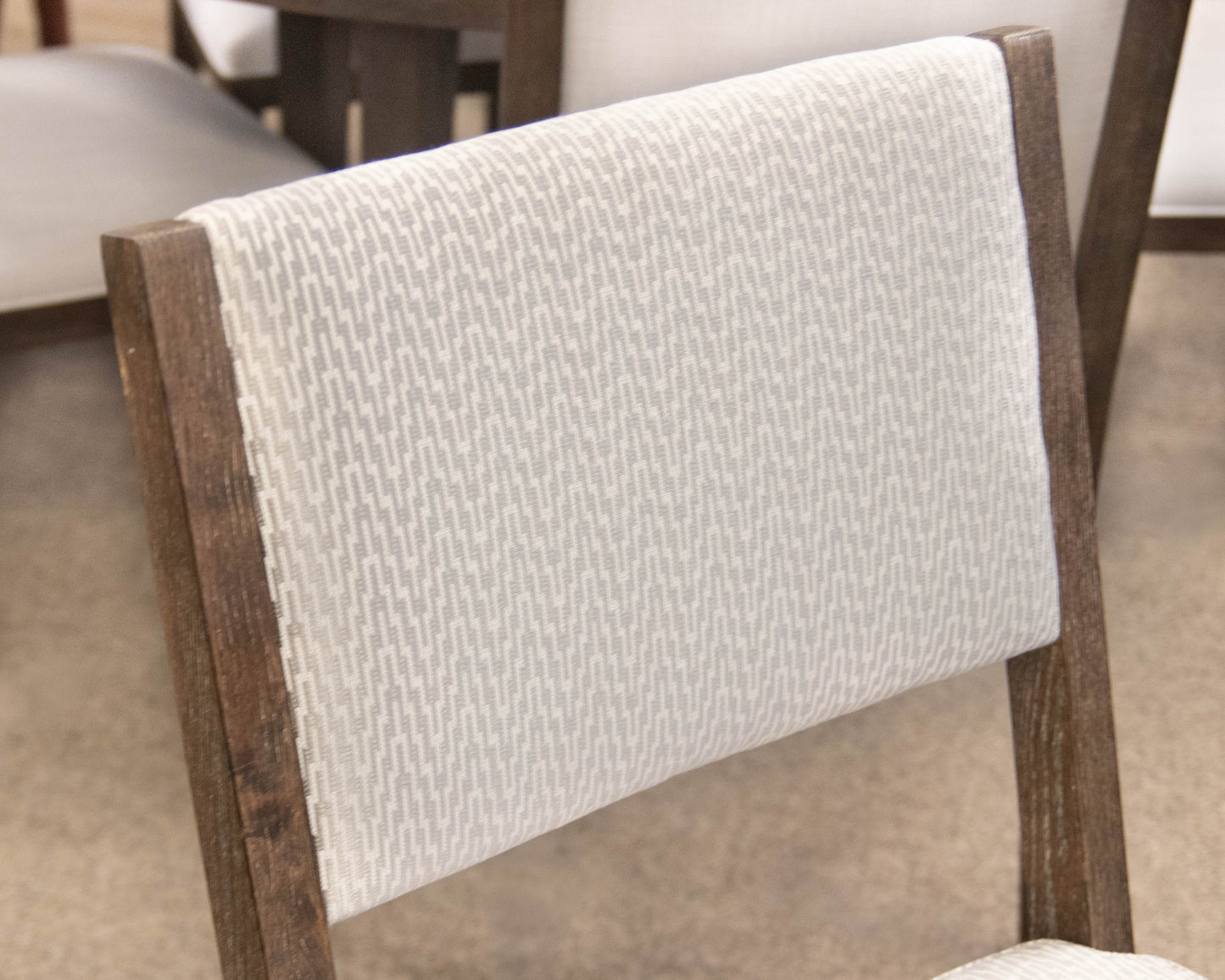 Bernhardt Set Of 6 Textured Grey Upholstered Fabric Dining Chairs