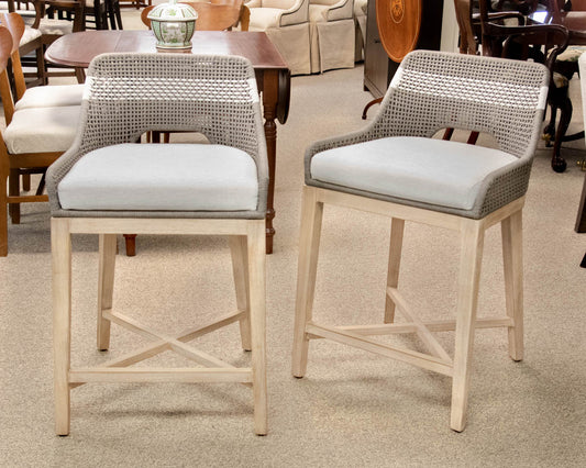 Joss &  Main Pair Of Bowker Counter Stools In Dove Grey & White Speckle