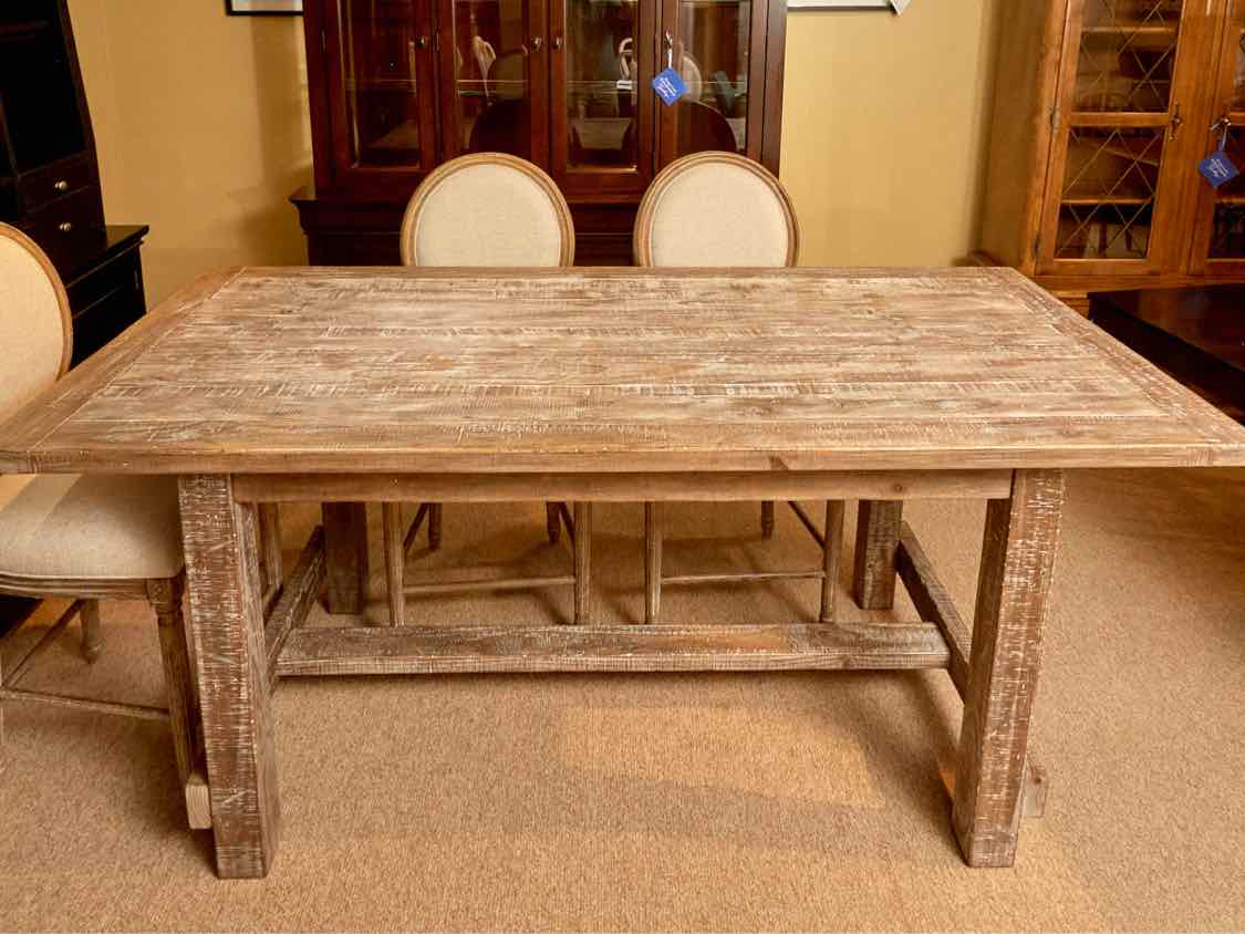 Rustic Driftwood Finish High Top Table &  6 Chair Set
