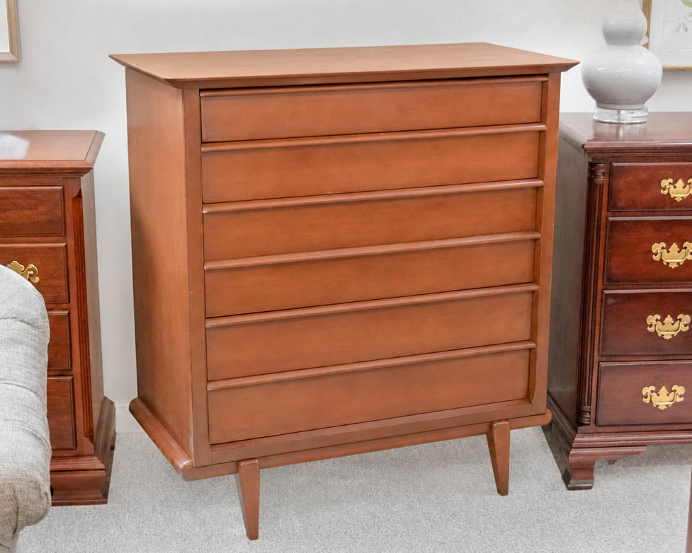 Mid Century Birch  5 Drawer Chest