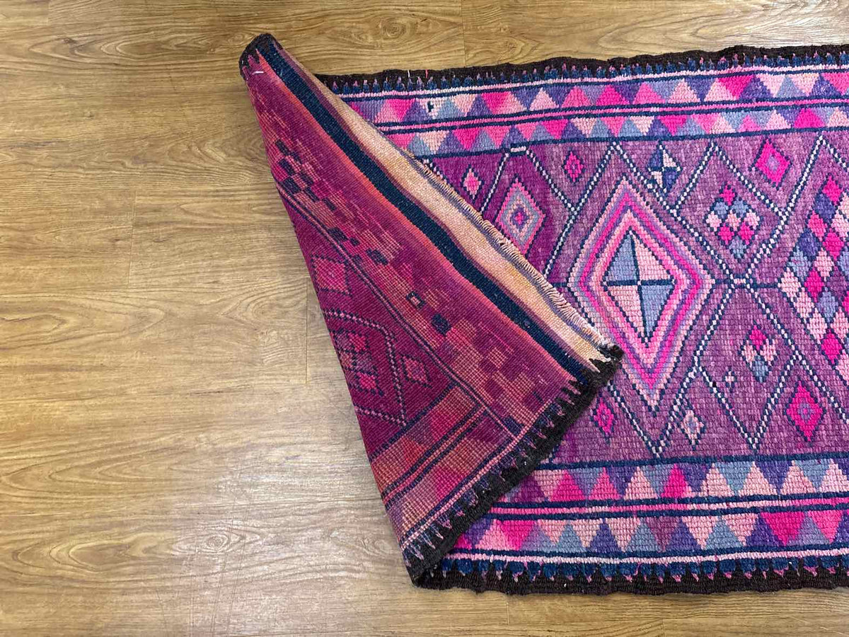 Purple and Pink Geometric Runner Rug
