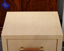 Pair of Worlds  Away Pelham Single Drawer Side Tables in Natural Grasscloth