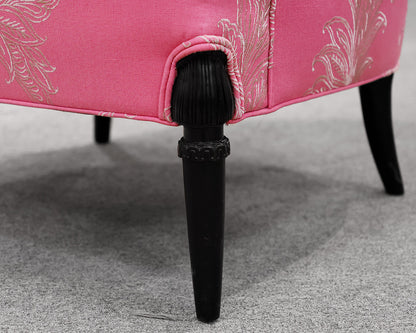 Pair of Custom Hickory Upholstered Pink Chairs