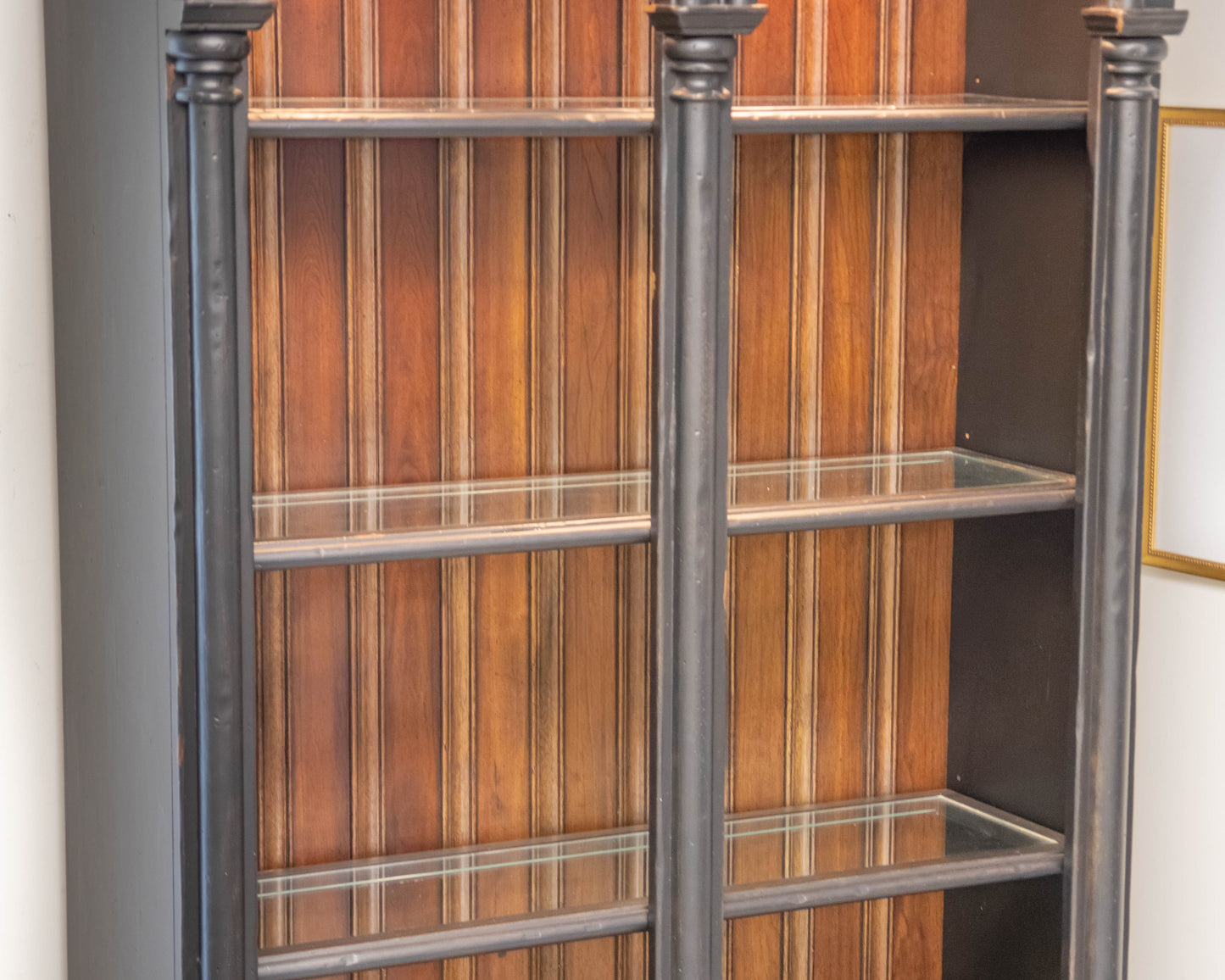 Drexel Double Arch Display Cabinet in Rustic Black