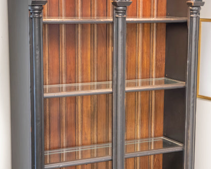 Drexel Double Arch Display Cabinet in Rustic Black