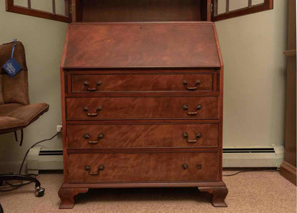 Cherry 2 Glass Door 4 Drawer Secretary Desk