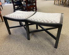 Lee Industries Bench with Blush & Ivory Flame Velvet in Dark Grey Frame