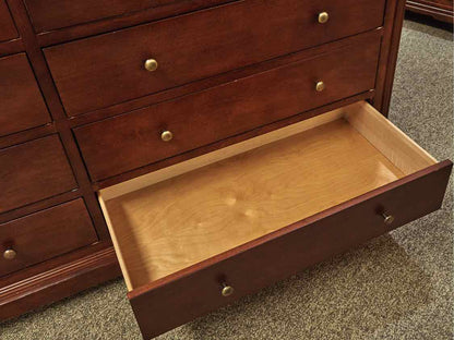 Louis Phillip Style 12 Drawer Dresser with Bronze Finish Knobs