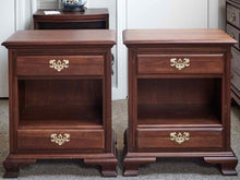 Pair of Link Taylor Solid Cherry Open Nightstands