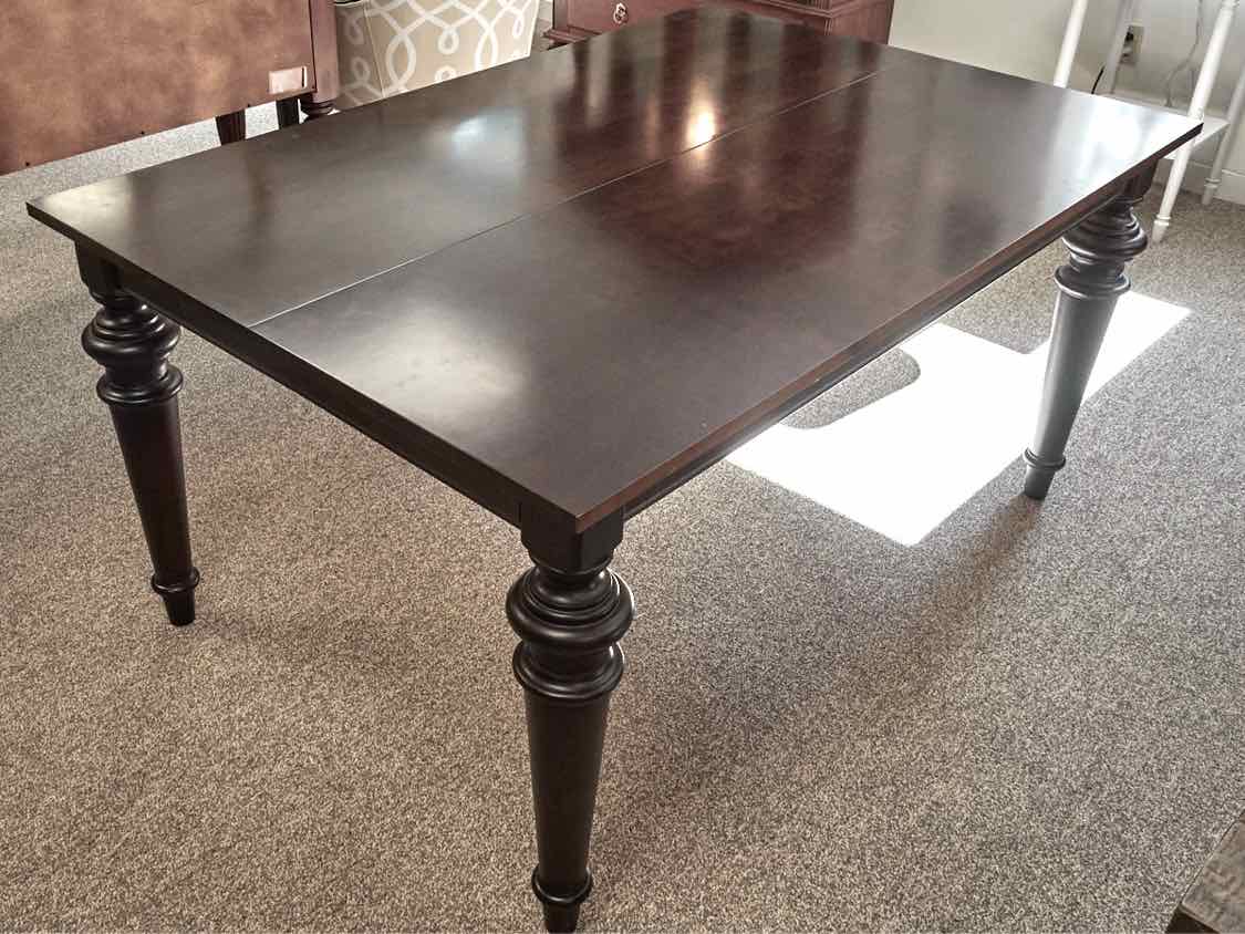 Espresso Finish Dining Table W/ Turned Legs