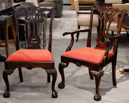 Set of 8 Stickley Mahogany Chippendale Style Dining Chairs