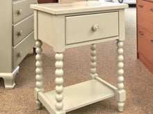 'Woodland Flower Blue' Finish Spool Leg Nightstand