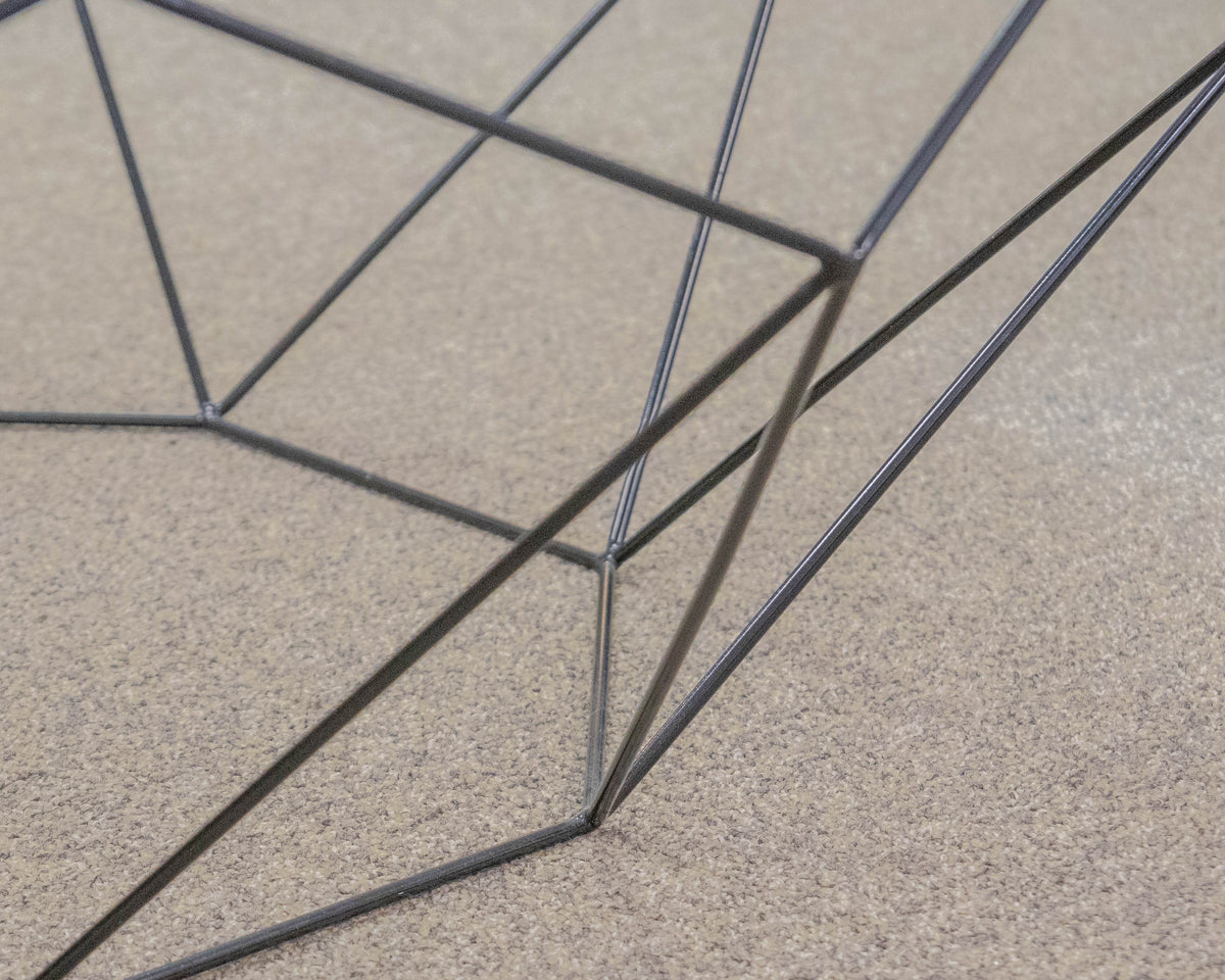Roche ' Precious' Glass Octagon Cocktail Table with Black Wire Base