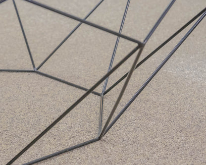 Roche ' Precious' Glass Octagon Cocktail Table with Black Wire Base
