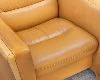 Ekornes Camel Leather High Back Recliner