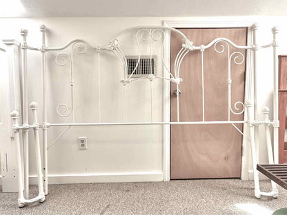 White Iron Frame King Bed
