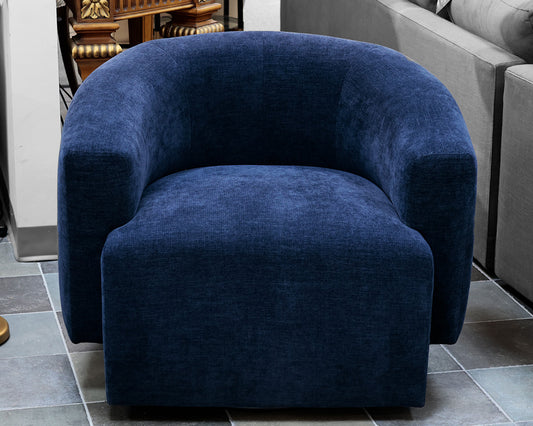 Leggett & Platt Blue Upholstered Swivel Accent Chair