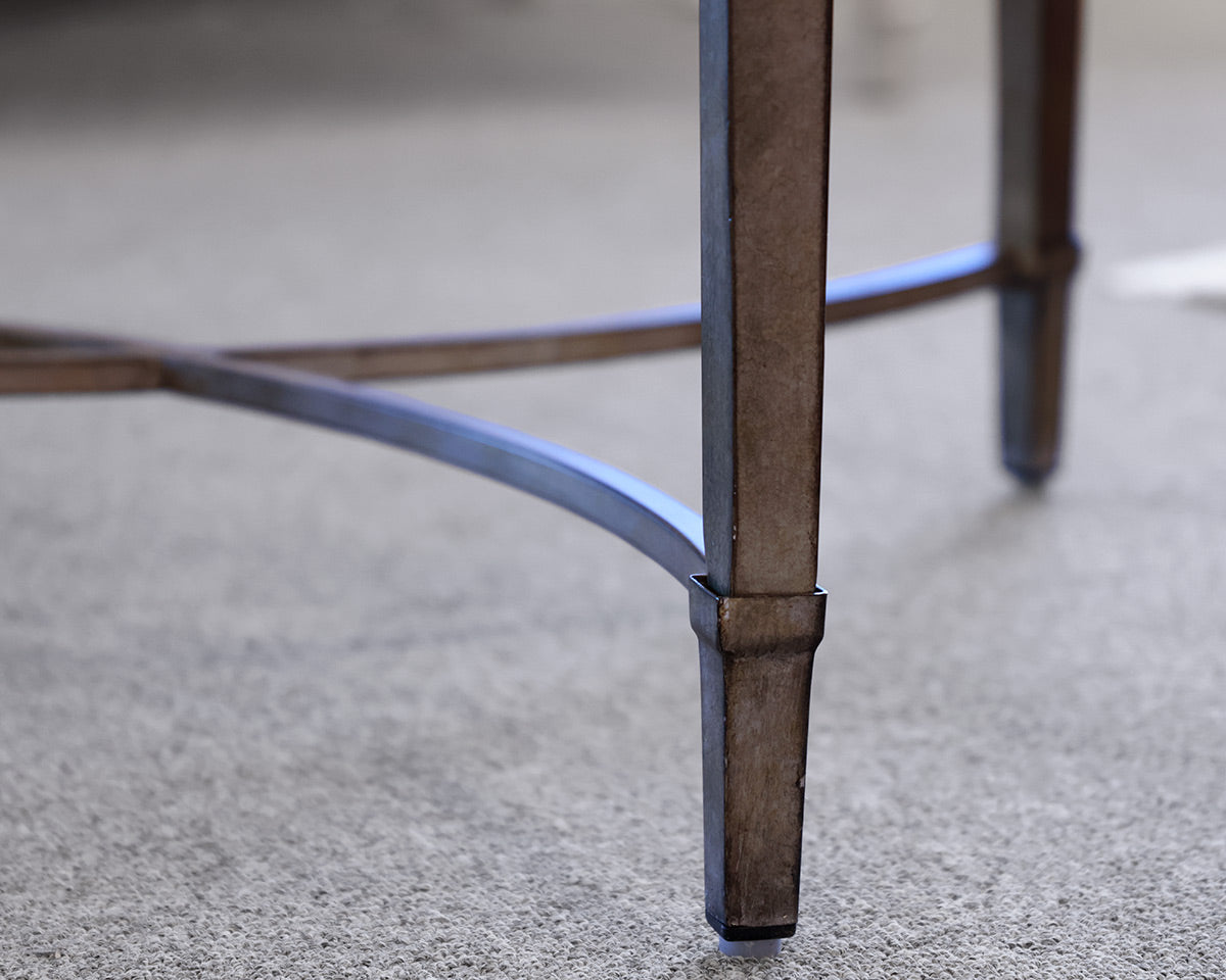 Oval Metal Patinaed Cocktail Table